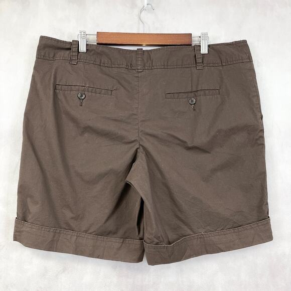 Mossimo Womens Shorts Sz 18 Chino Brown Minimalist Classic Beach Summer Outdoor - Picture 2 of 7